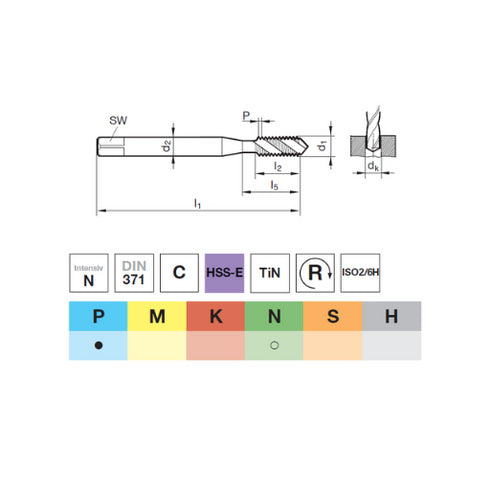 Machine TAp  (M3-M10) HSS-E DIN371, 63146